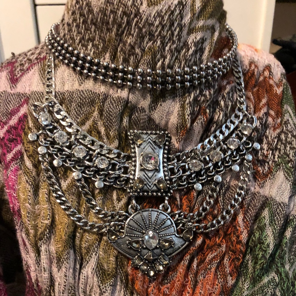 BaubleBar choker adjustable triple strand necklace